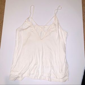 White Cross Neck Tank